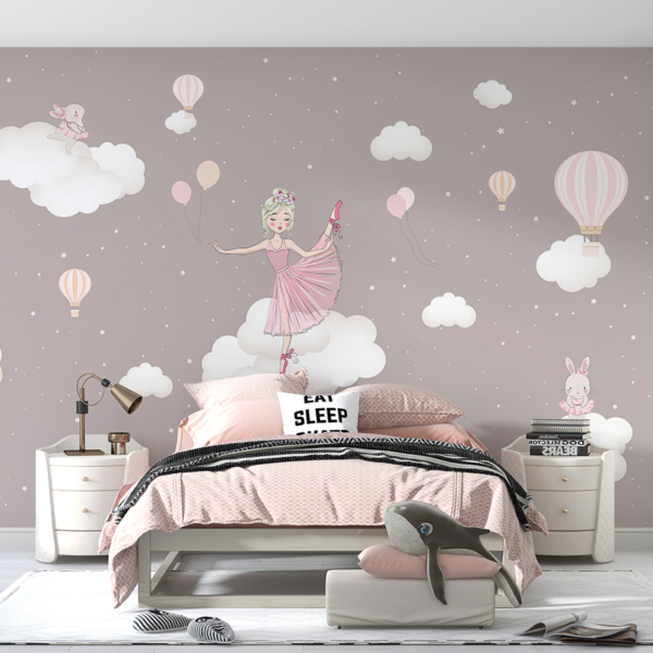 Fototapete Prinzessin auf einer Wolke