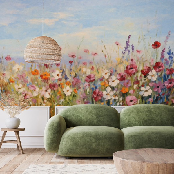 Fototapete Feld Blumen