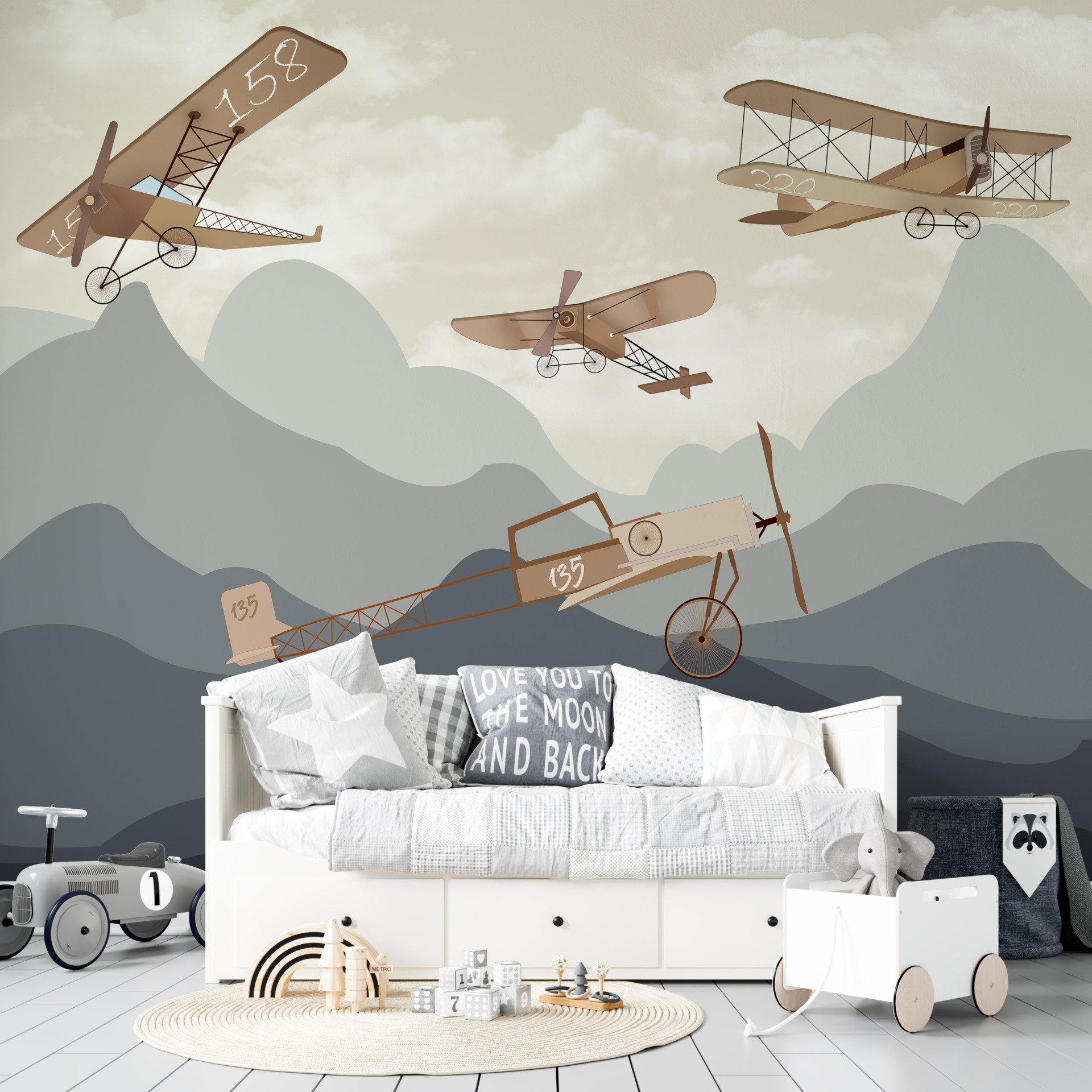 Fototapete Flugzeuge in den Bergen