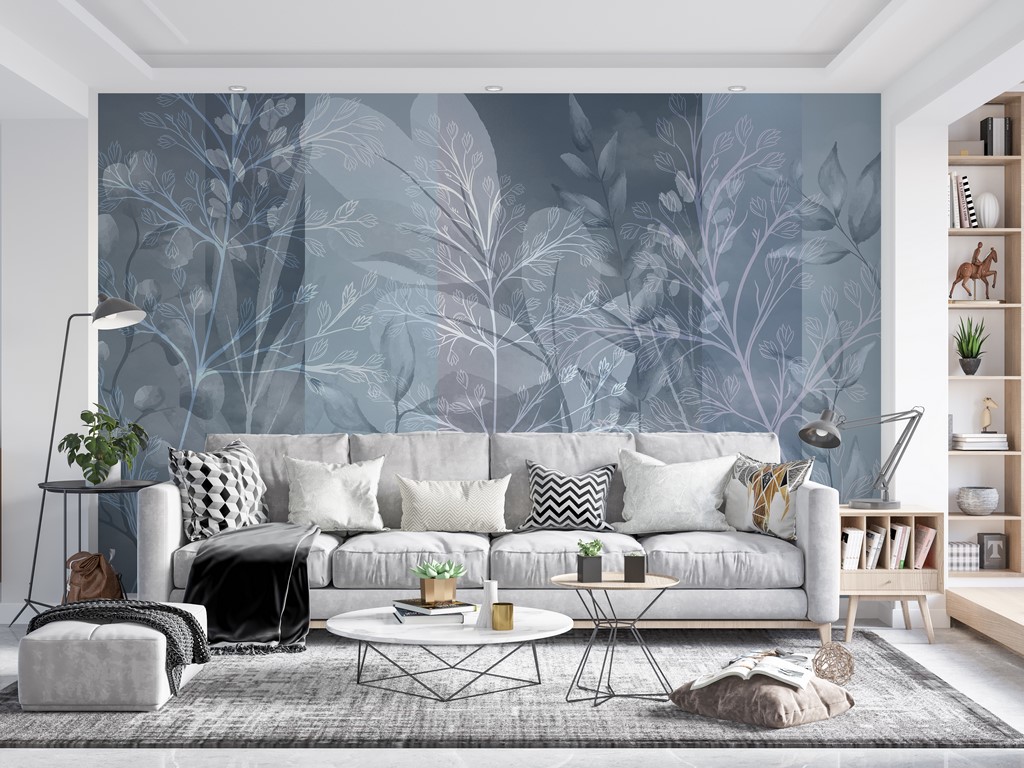 Wandbild Blau Gemüsemotiv