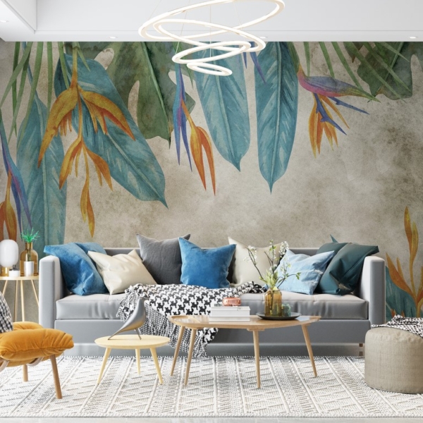 Fototapete Farben der Strelitzia-Blume