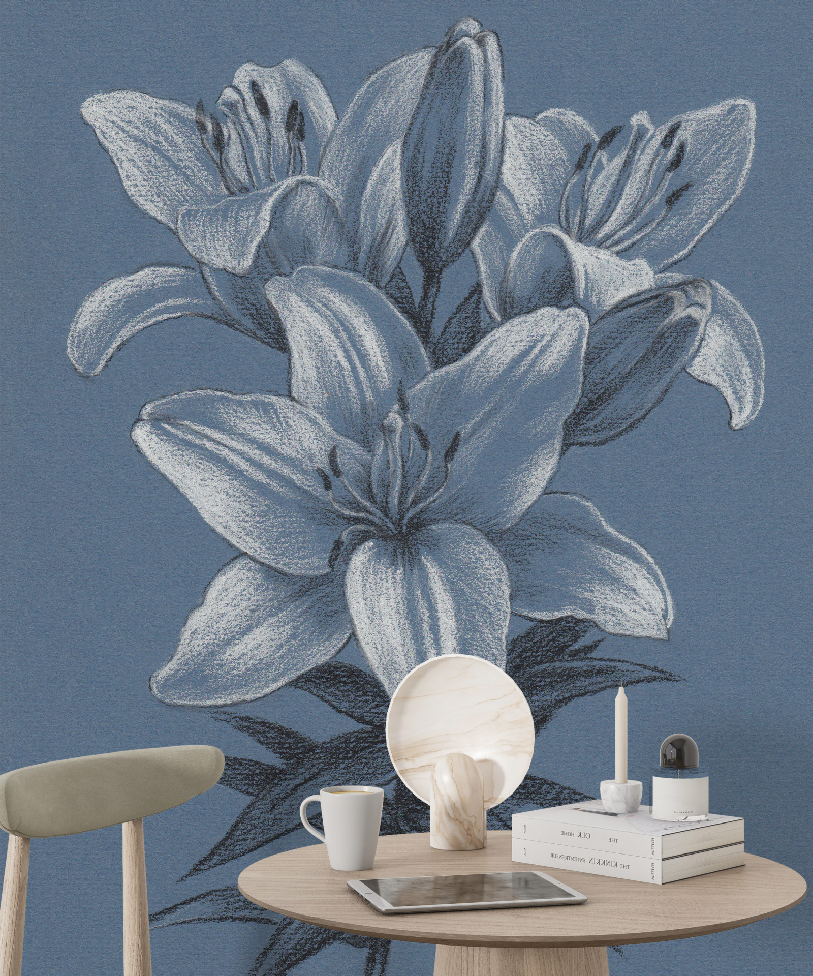 Fototapete Fliederblüte in Blau