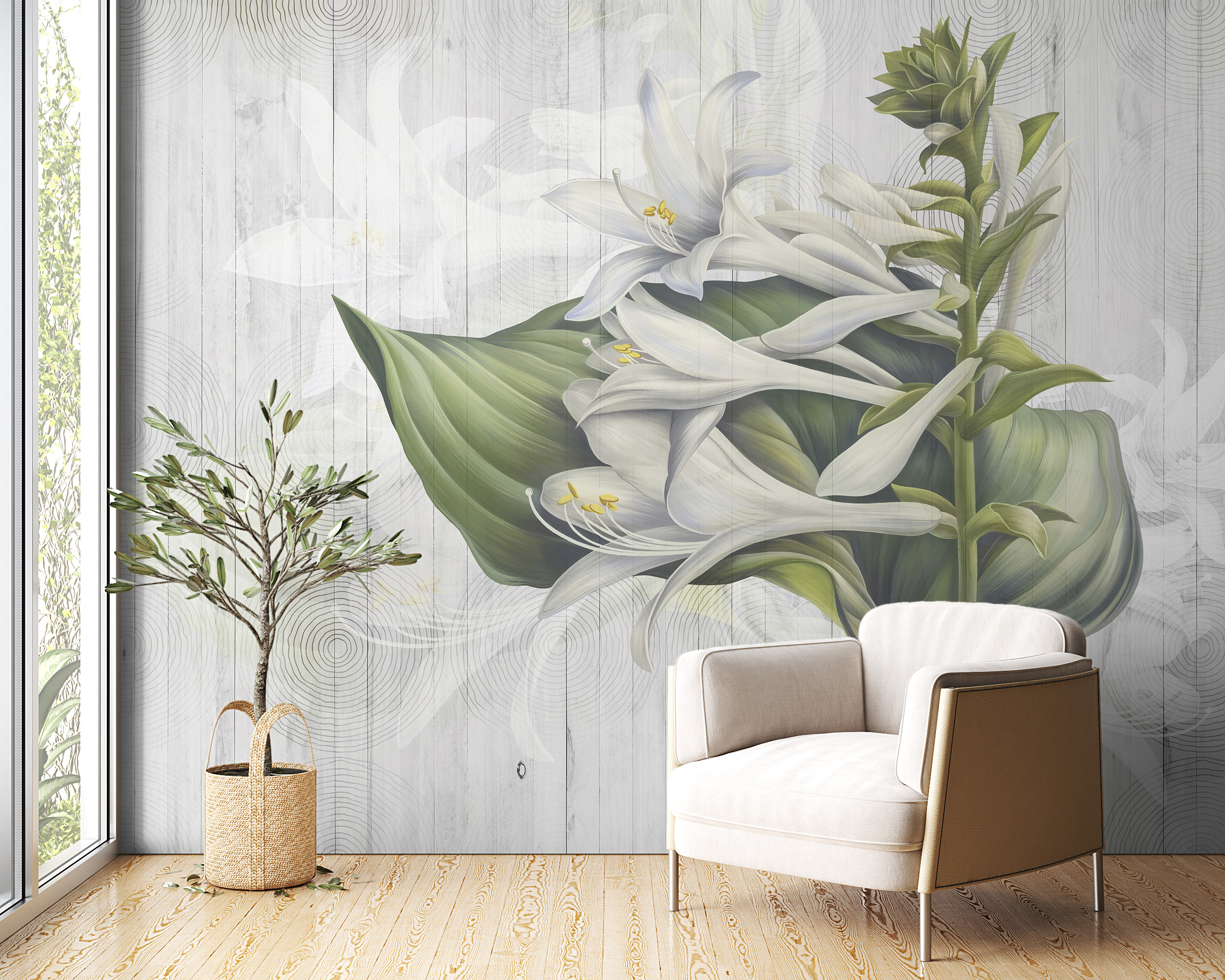Tapete Blume auf dem Boden