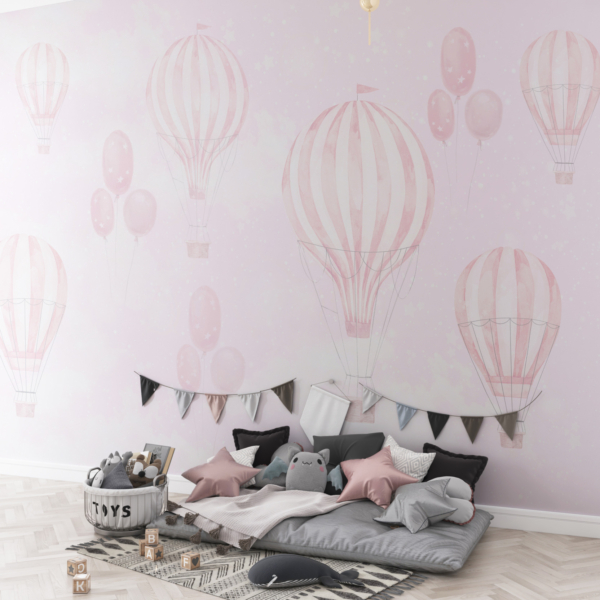 Fototapete Rosa Ballonfahrt