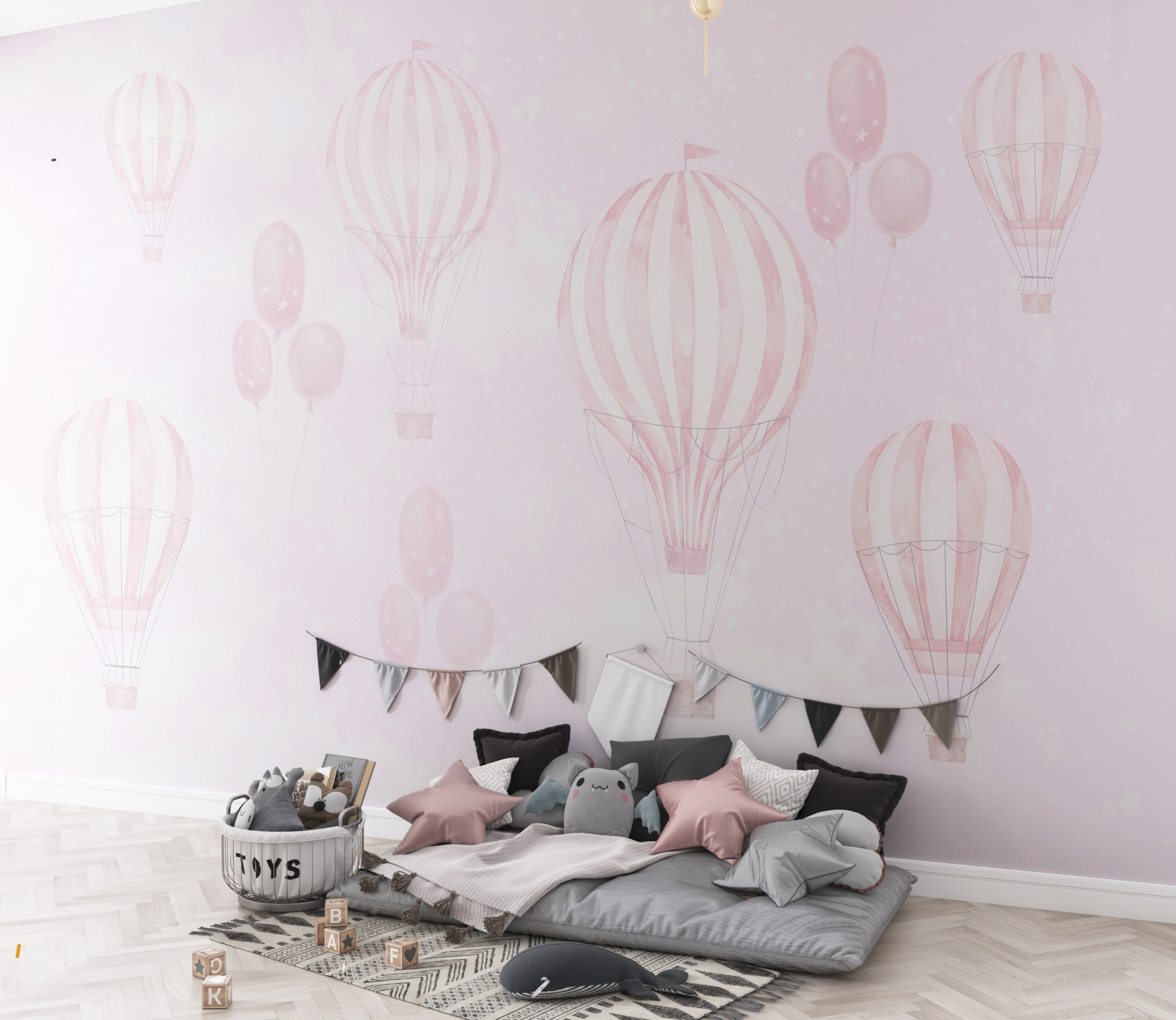 Fototapete Rosa Ballonfahrt