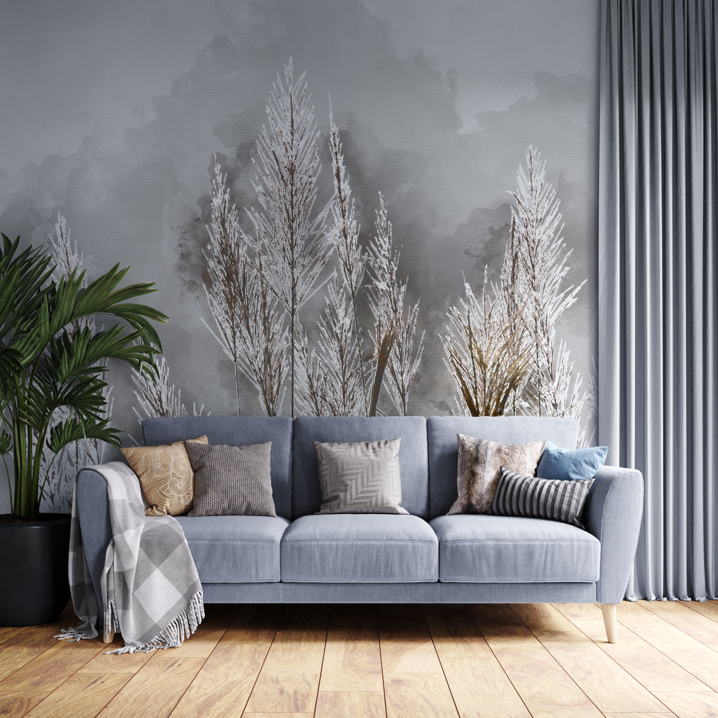 Wandbild Frost auf Pflanzen