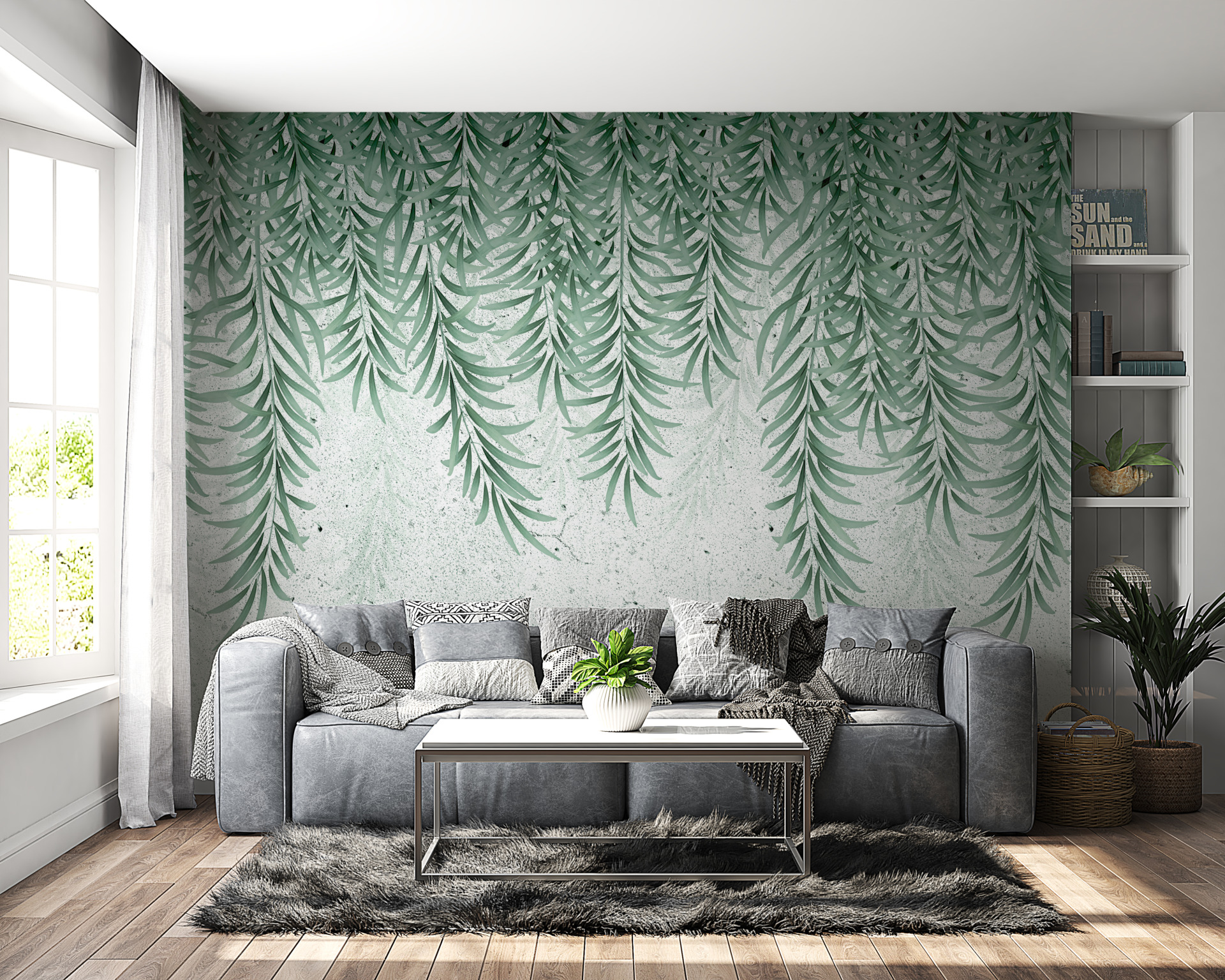 Wandmalerei Reverse Leaf Forest