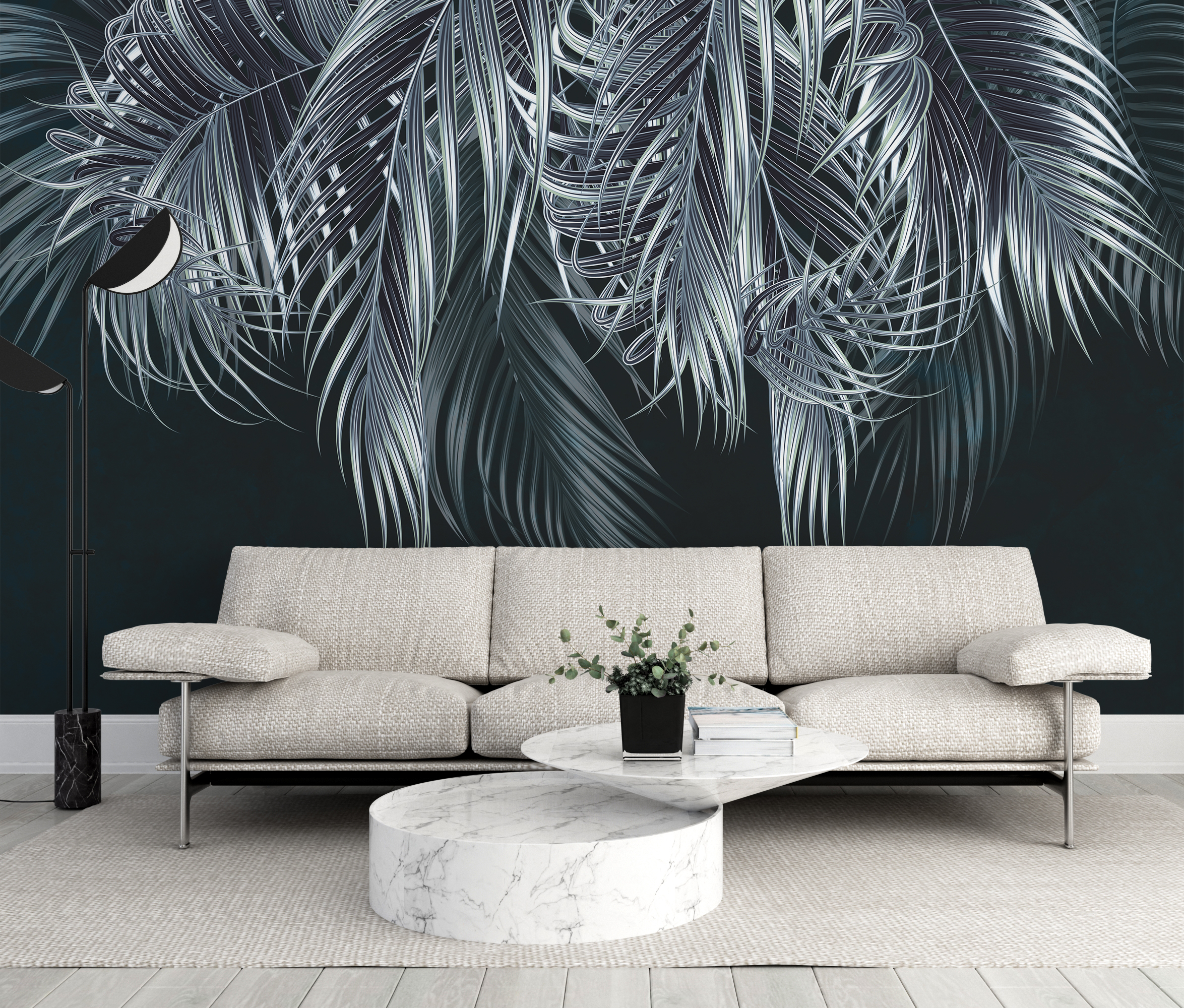 Wandmalerei Silberne Palme