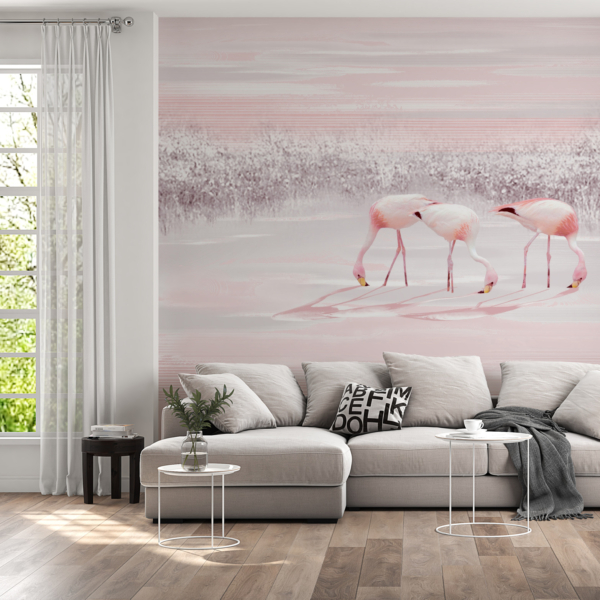 Fototapete Drei Flamingos
