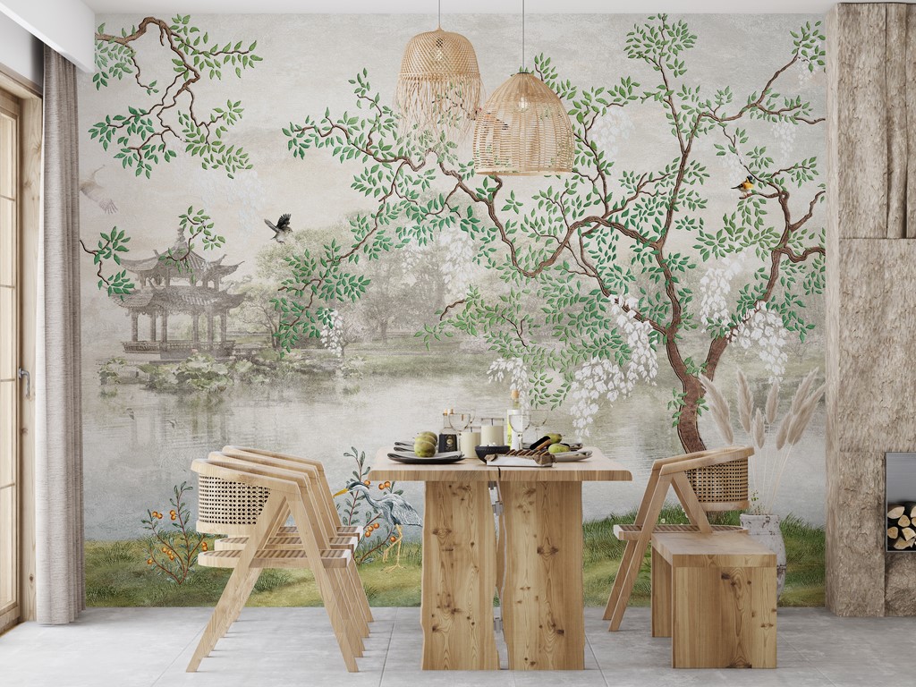 Fototapete in einem japanischen Garten