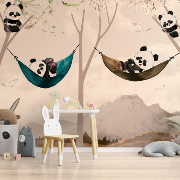 Fototapete Happy Panda Bären