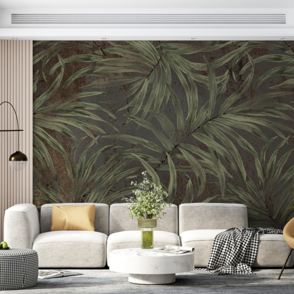 Wandgemälde Grün der Dracaena-Blätter