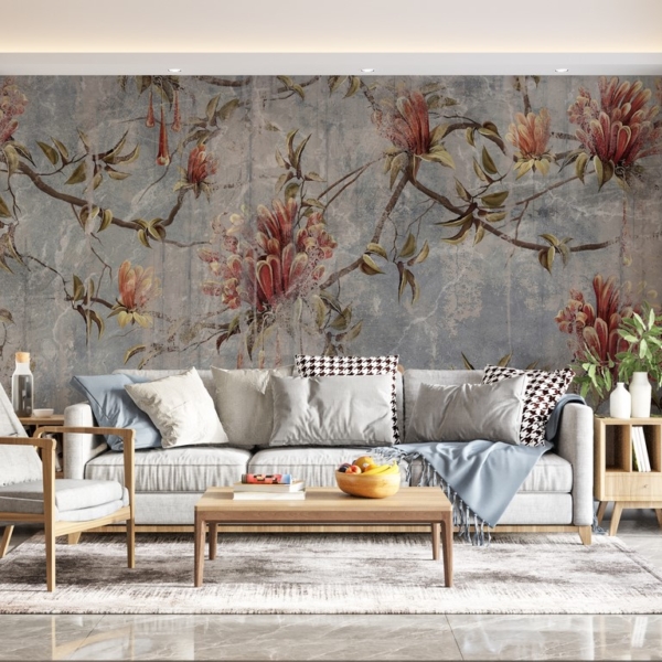 Wandbild Zerstörtes Blumenmotiv
