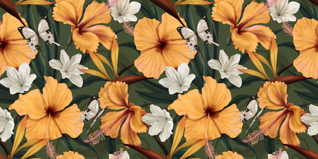 Fototapeta-Zolte-Kwiaty-3D-_2170263329-1