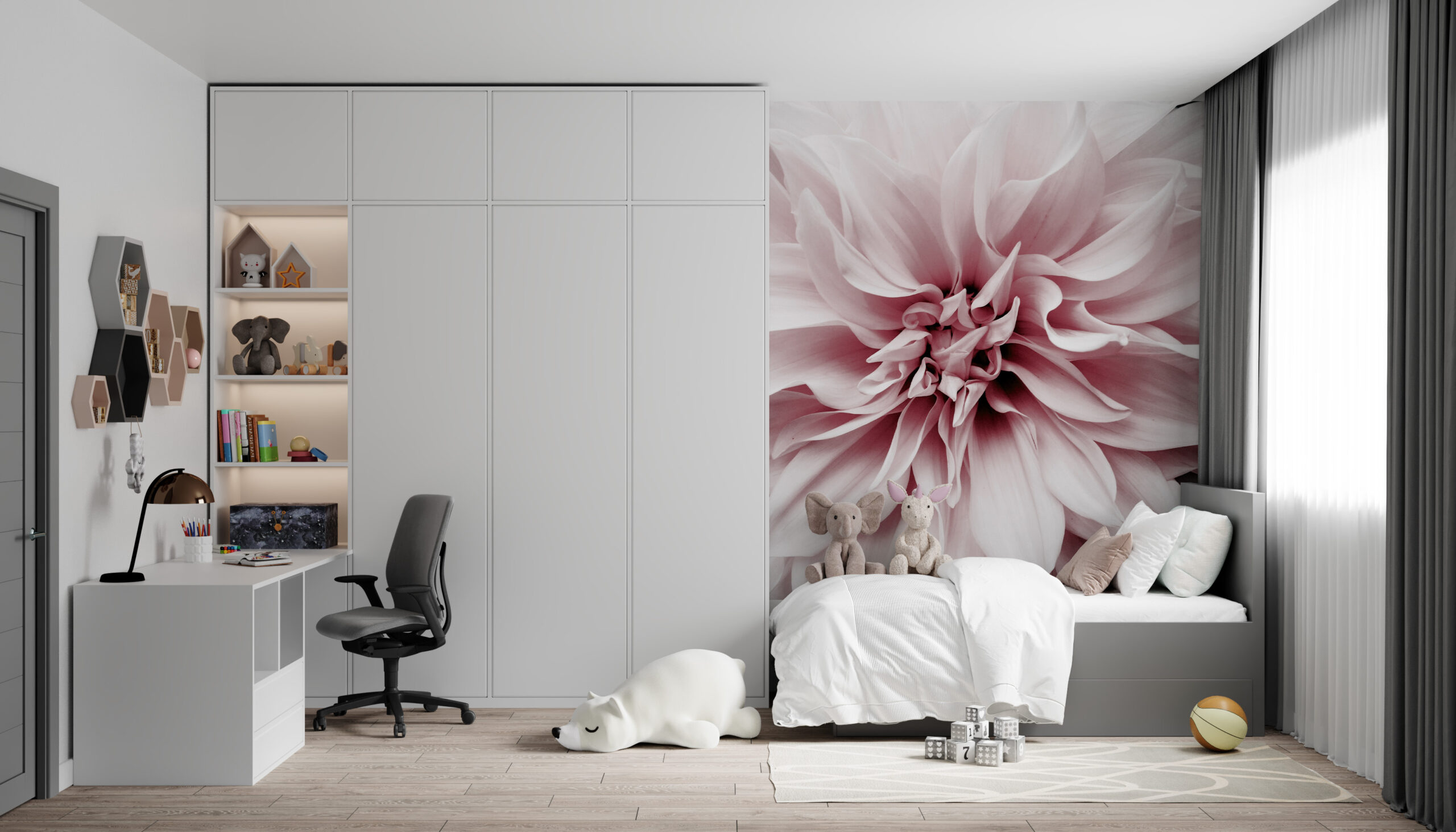 Tapete Blume in Rosa