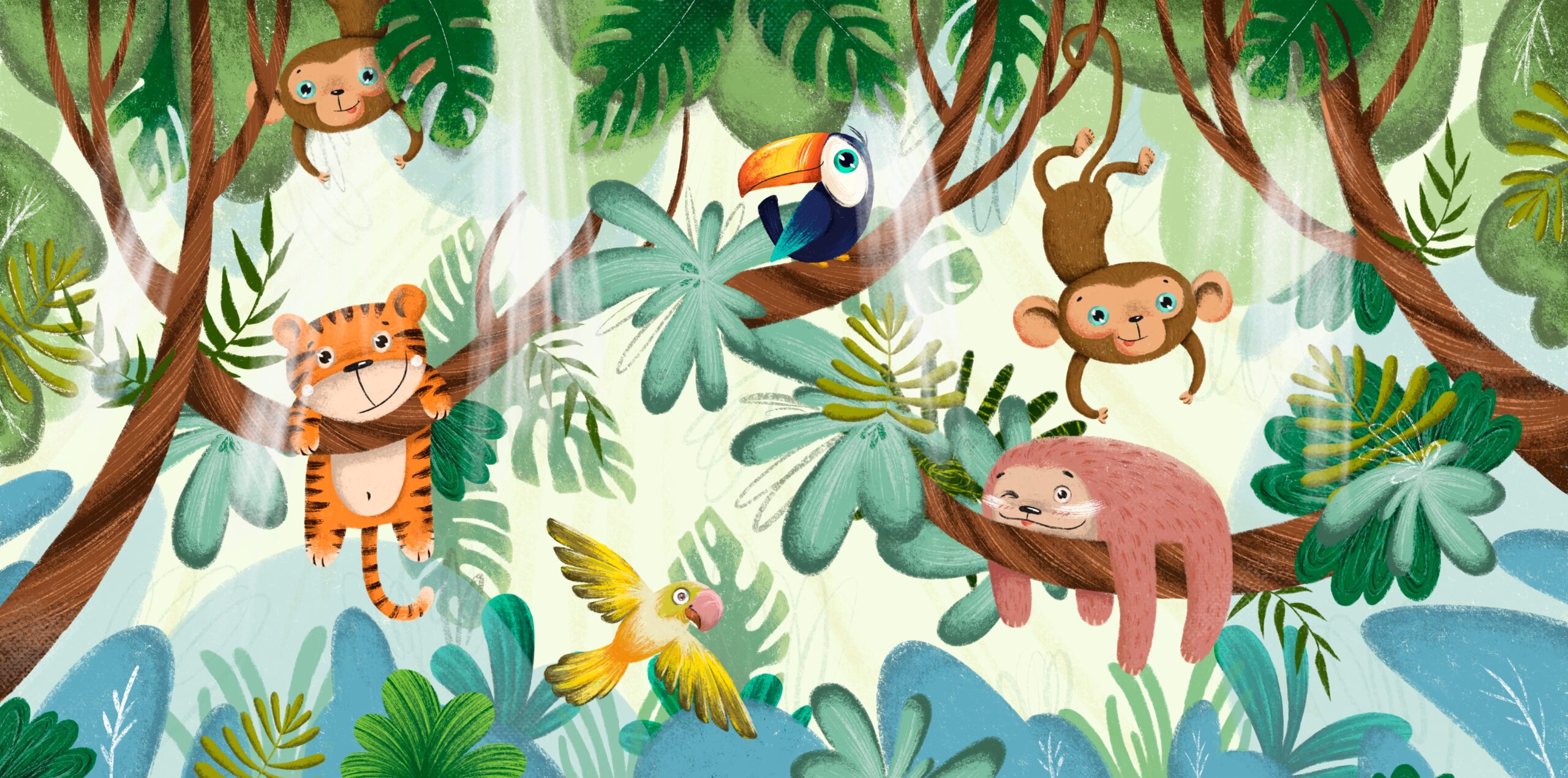 Funny,Cute,Animals,Having,Fun,On,The,Branches,In,The
