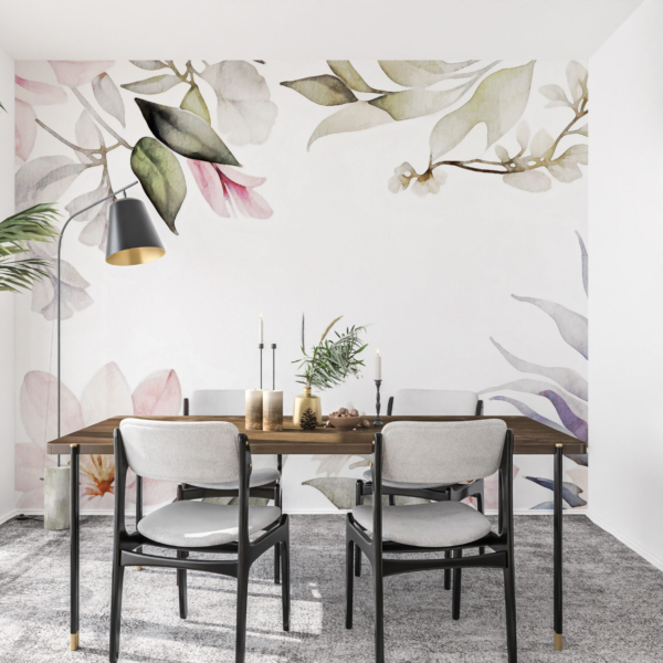 Fototapete Blumen mit rosa Akzent