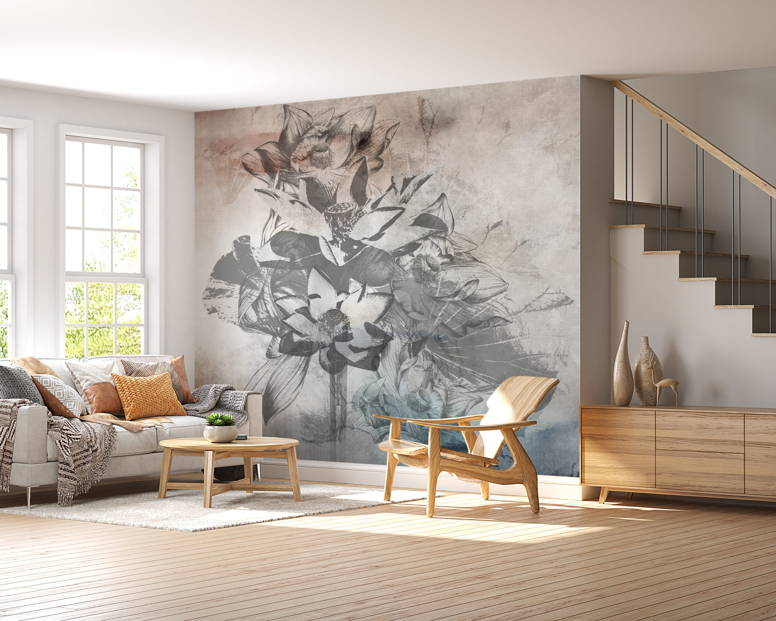 Tapete Blume Abstrakt
