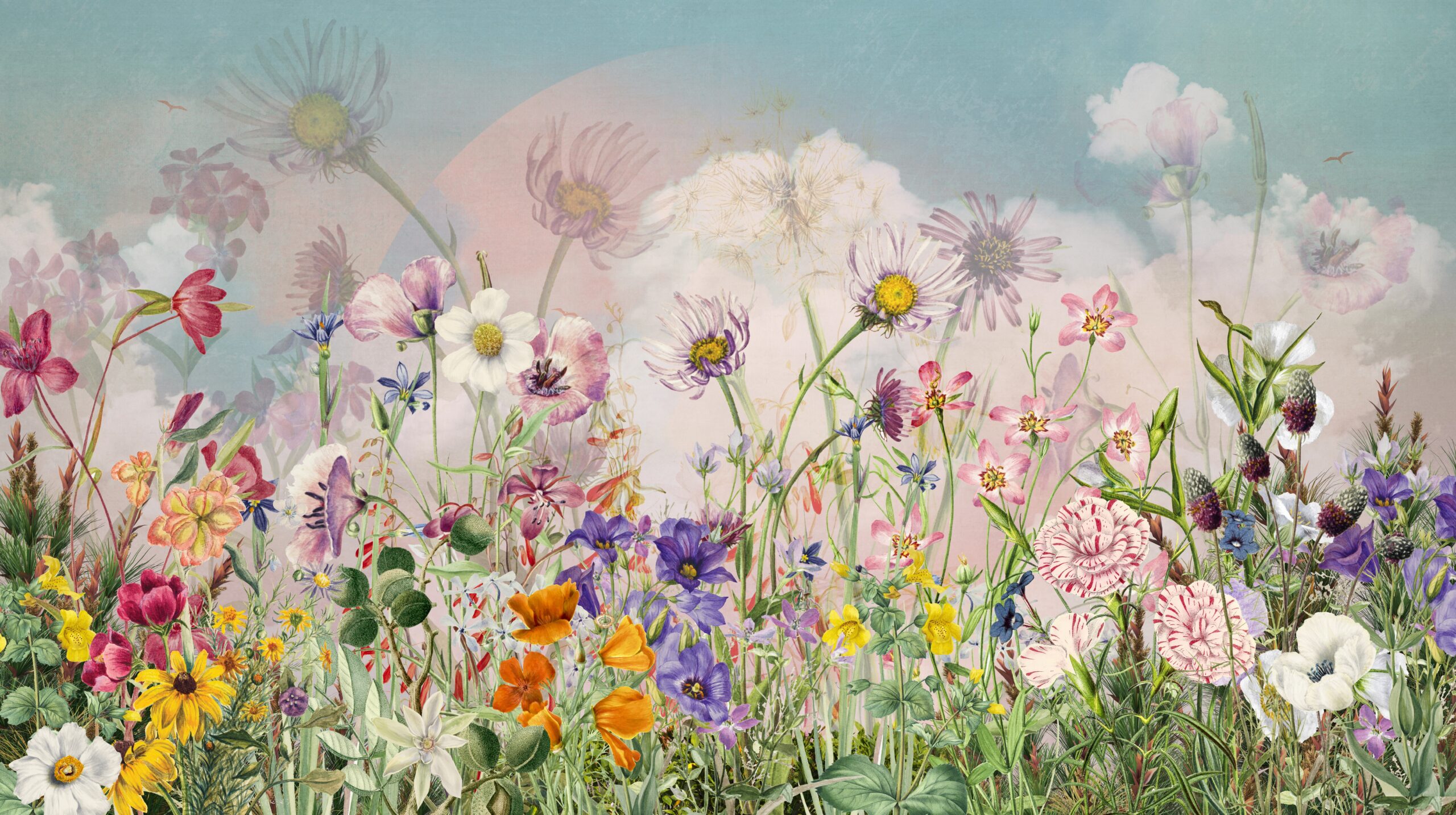 Bunte Wiese Tapete – Bild 3