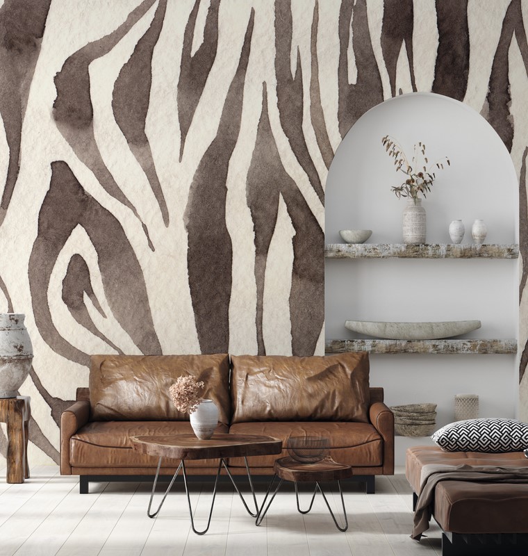 Fototapeten Braune Zebra-Textur