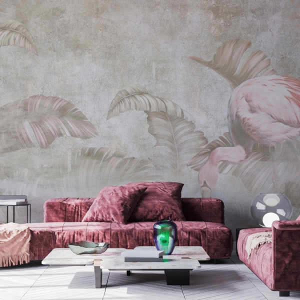 Fototapeten Geheimnisvoller Flamingo