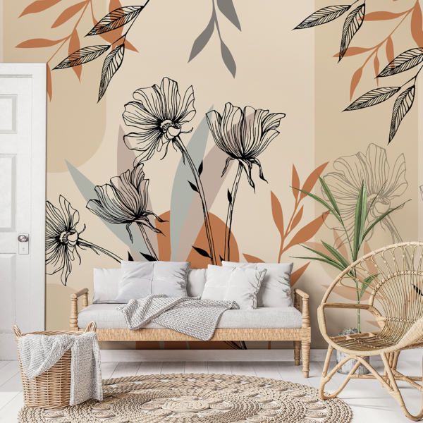 Fototapeten Minimalistische Blumen