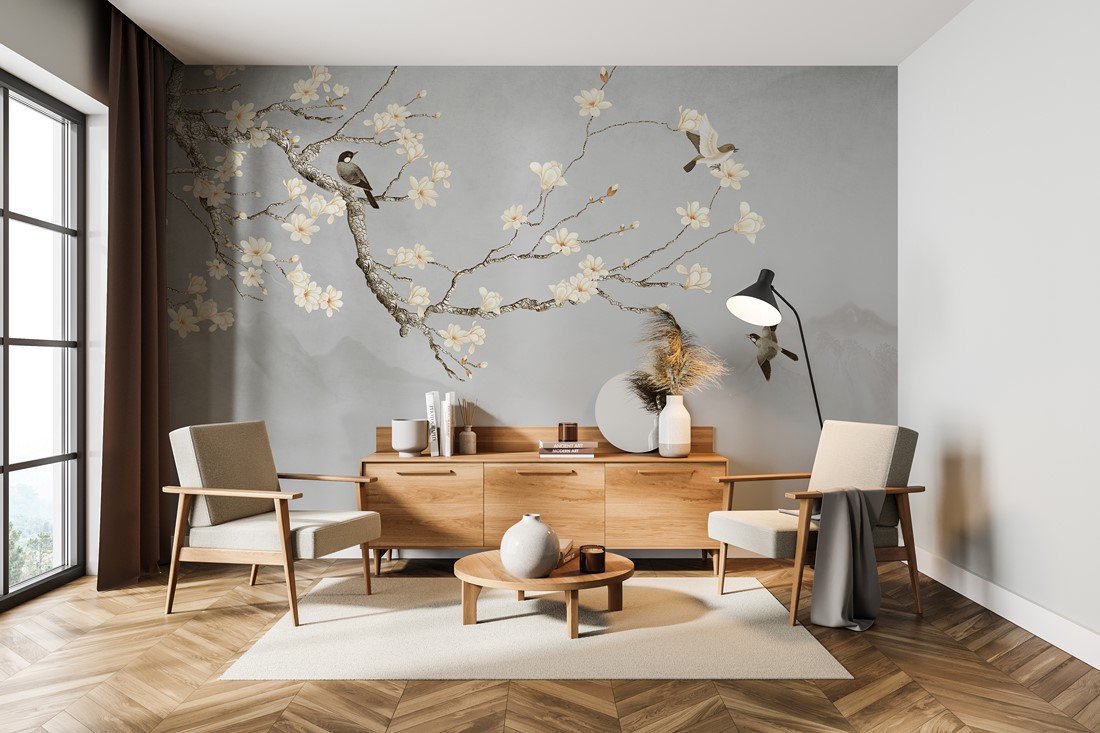 Fototapeten Magnolien-Zweigstelle