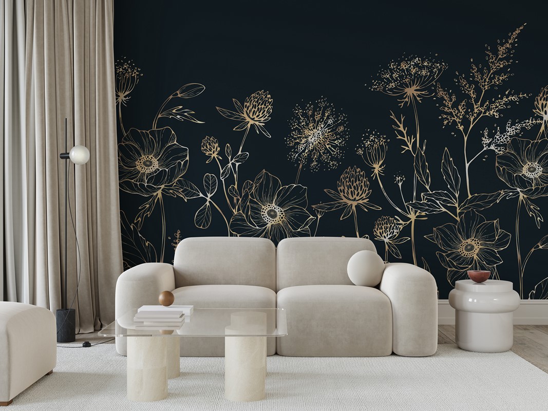 Fototapeten Blumen auf dunklem Hintergrund