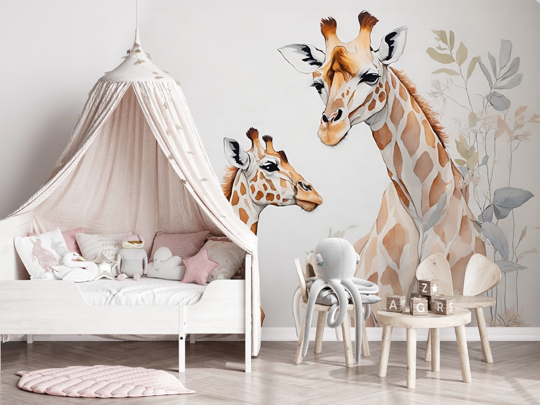 Fototapeten Giraffenfamilie