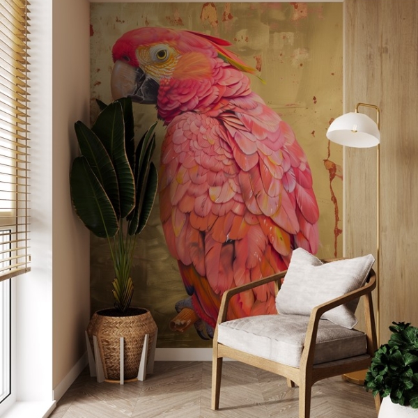 Fototapeten Pink Parrot Glow