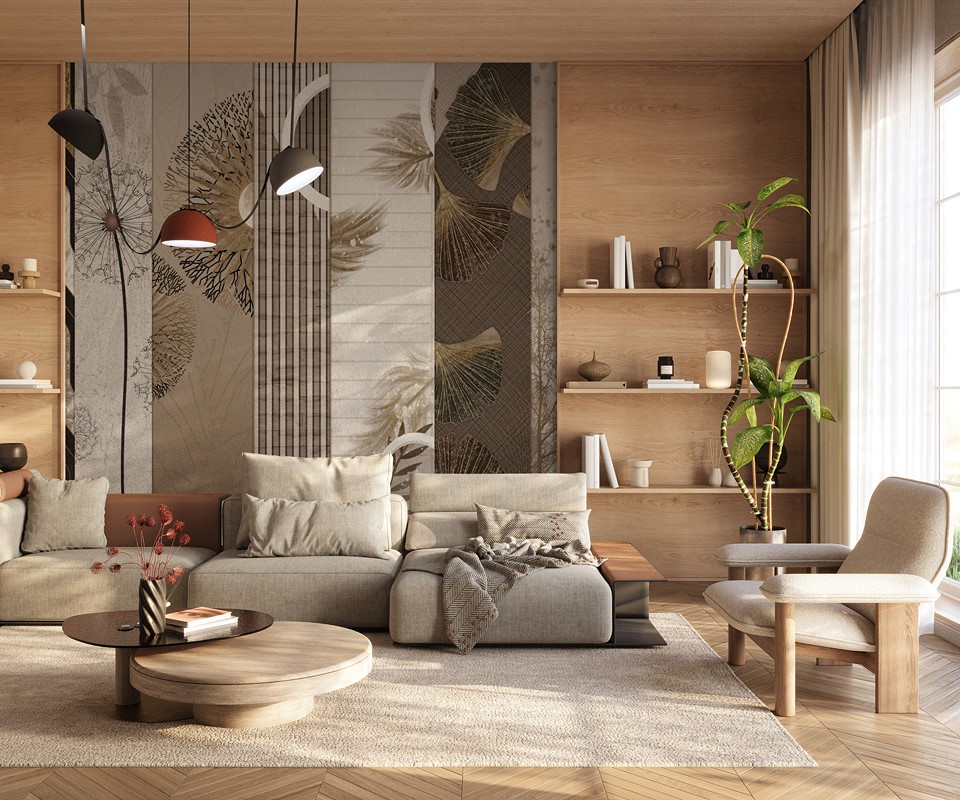 Fototapeten Geometrisches Mosaik der Natur