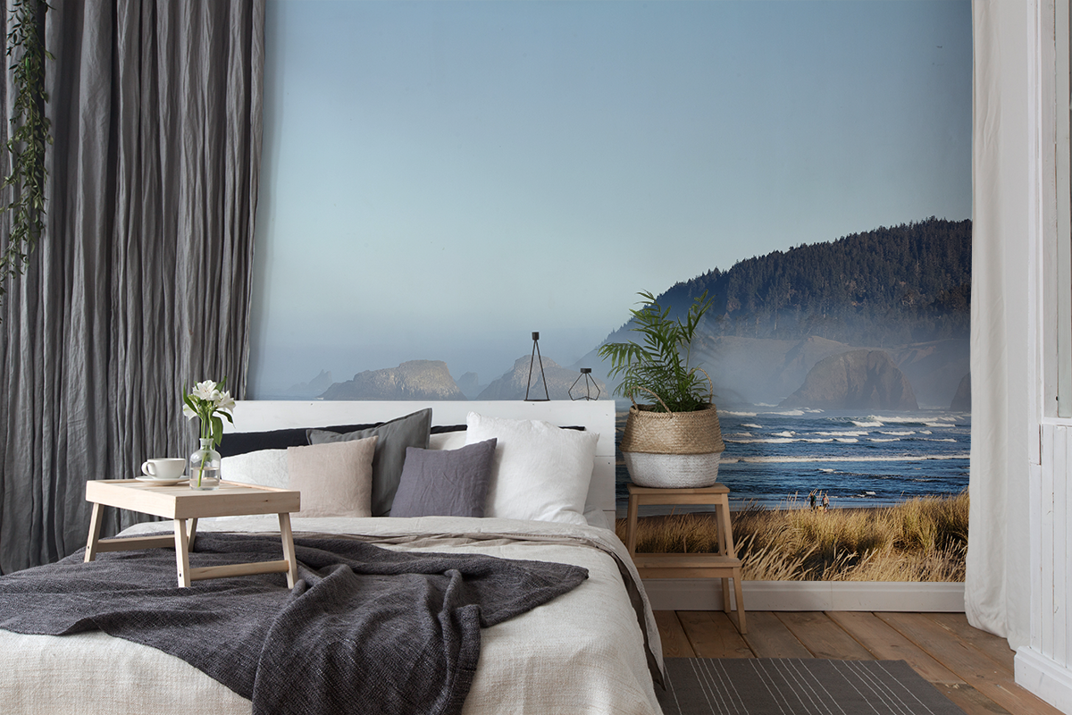 Fototapeten Strand mit Blick auf die Felsen