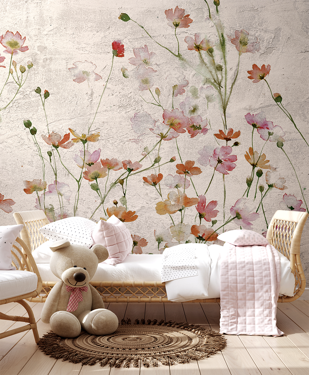 Fototapeten Wildblumen auf Gips