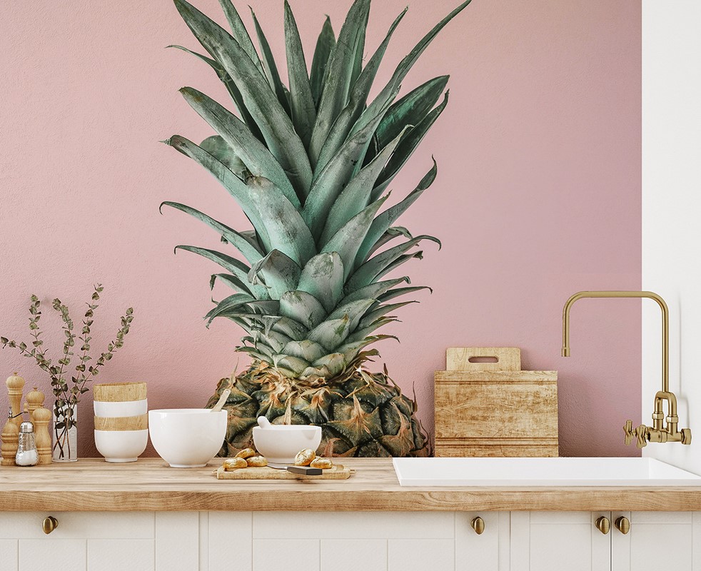 Fototapeten Ananas auf rosa Hintergrund