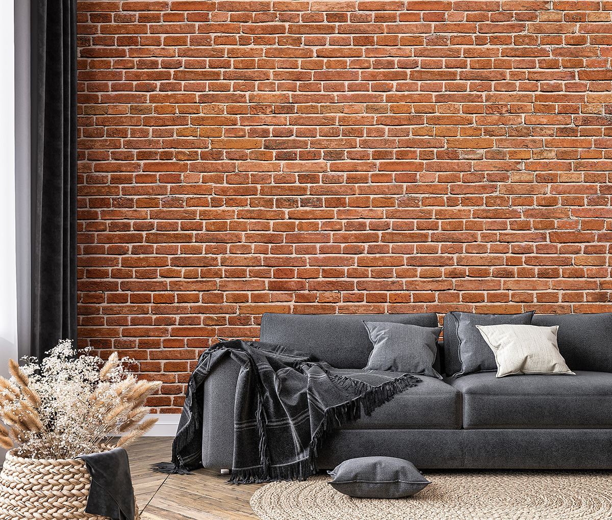 Fototapeten Loft aus roten Ziegelsteinen