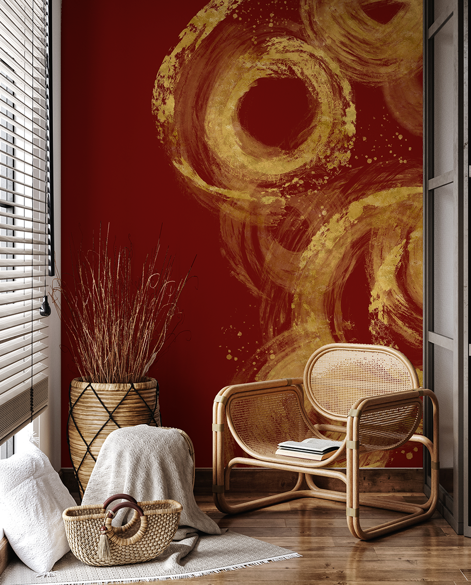 Fototapeten Burgunderrot und Gold